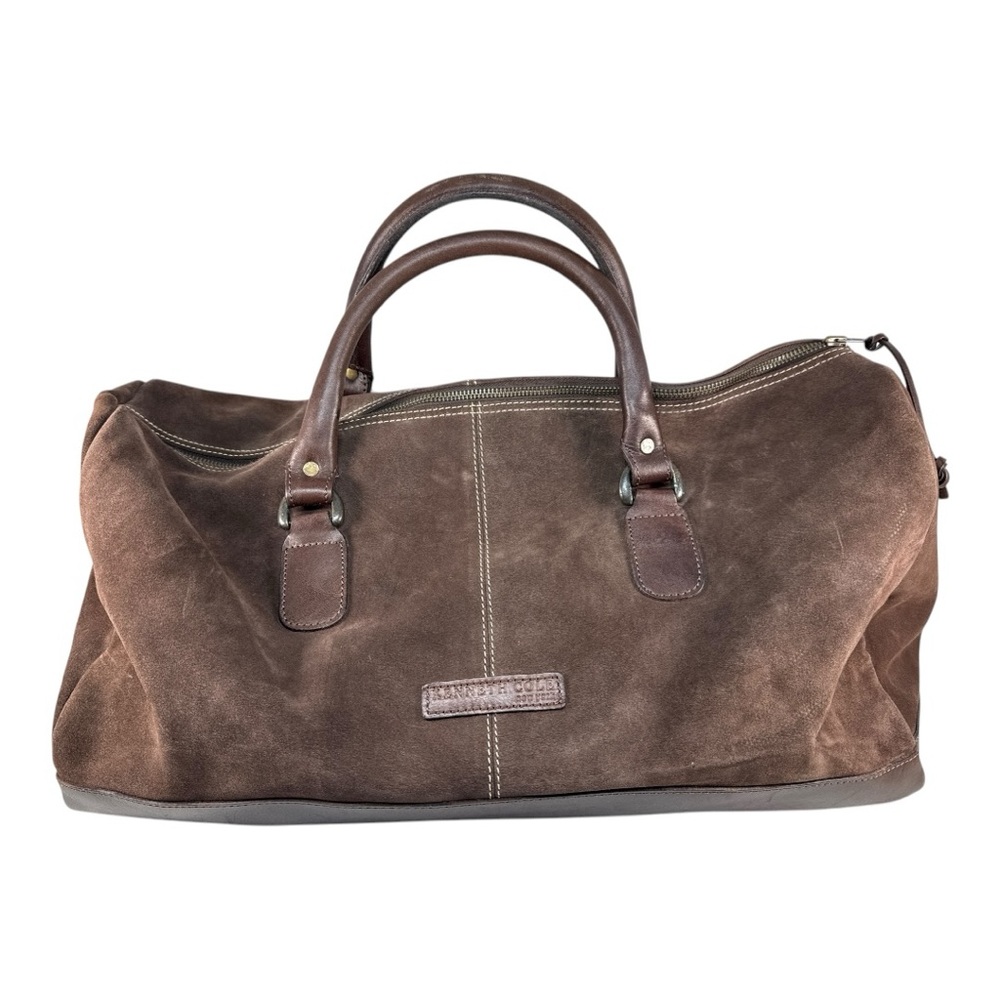 Kenneth Cole suede&leather 21” duffel bag travel weekender brown elegant bag.